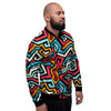 Geometric Graffiti Psychedelic Men's Bomber Jacket-grizzshop