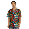 Geometric Graffiti Psychedelic Men’s Hawaiian Shirt-grizzshop