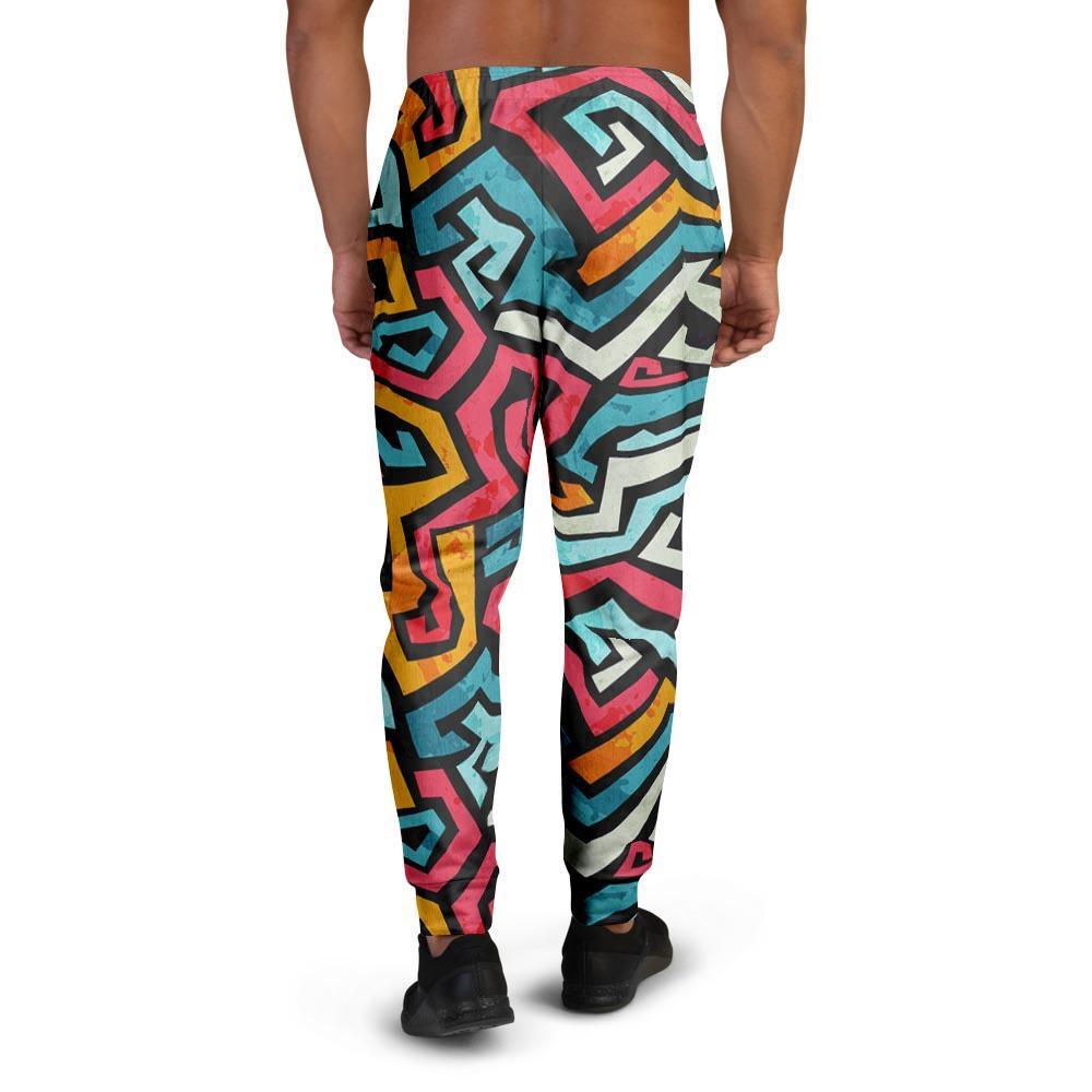 Geometric Graffiti Psychedelic Men's Joggers-grizzshop