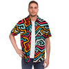 Geometric Graffiti Psychedelic Men's Short Sleeve Shirt-grizzshop