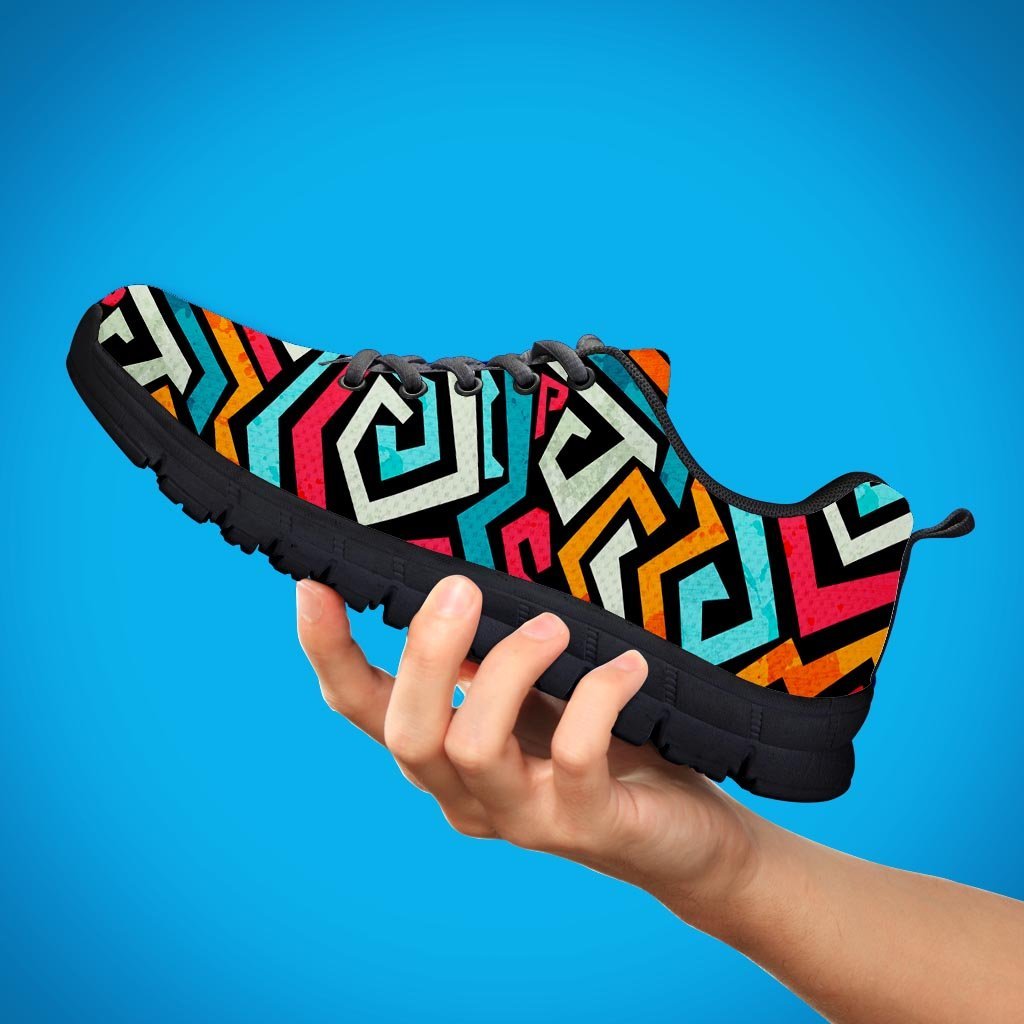 Geometric Graffiti Psychedelic Men's Sneakers-grizzshop