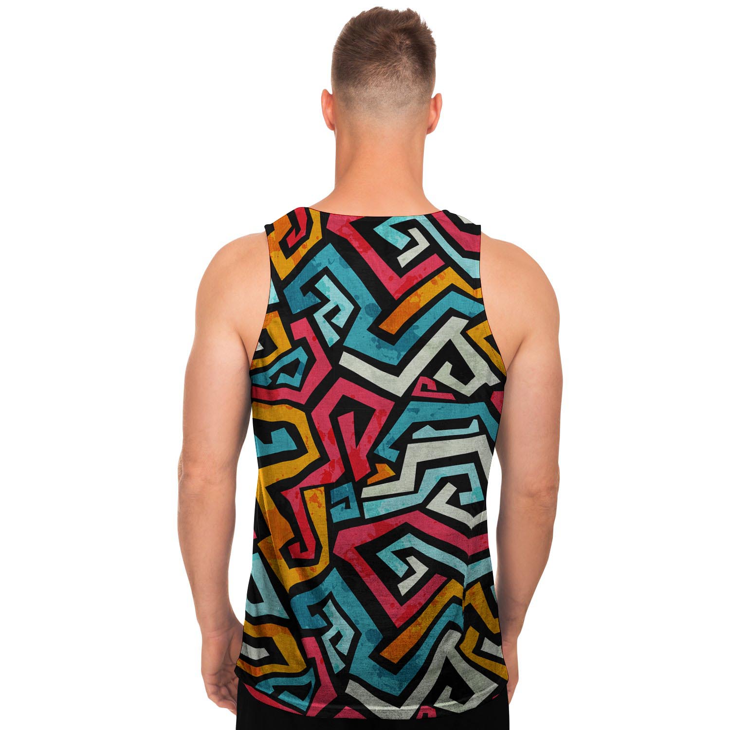 Geometric Graffiti Psychedelic Men's Tank Tops-grizzshop