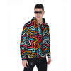 Geometric Graffiti Psychedelic Men's Zip Up Hoodie-grizzshop