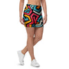 Geometric Graffiti Psychedelic Mini Skirt-grizzshop