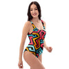 Geometric Graffiti Psychedelic One Piece Swimsuite-grizzshop