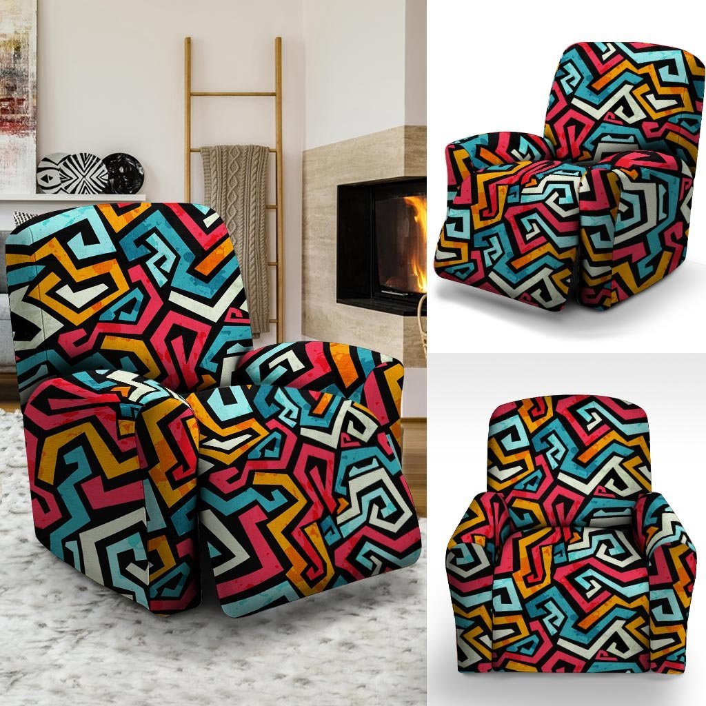 Geometric Graffiti Psychedelic Recliner Cover-grizzshop