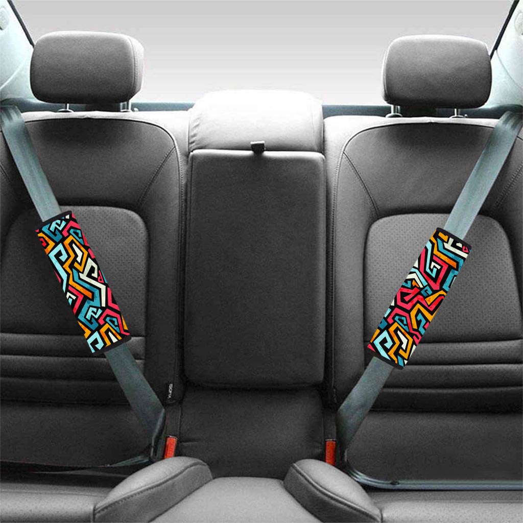 Geometric Graffiti Psychedelic Seat Belt Cover-grizzshop