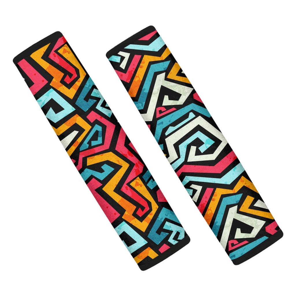 Geometric Graffiti Psychedelic Seat Belt Cover-grizzshop