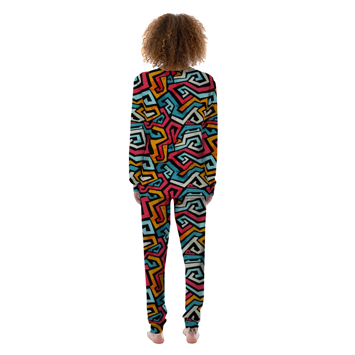 Geometric Graffiti Psychedelic Women's Pajamas-grizzshop