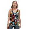 Geometric Graffiti Psychedelic Women's Racerback Tank Top-grizzshop