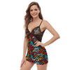 Geometric Graffiti Psychedelic Women's Sexy Night Dress-grizzshop