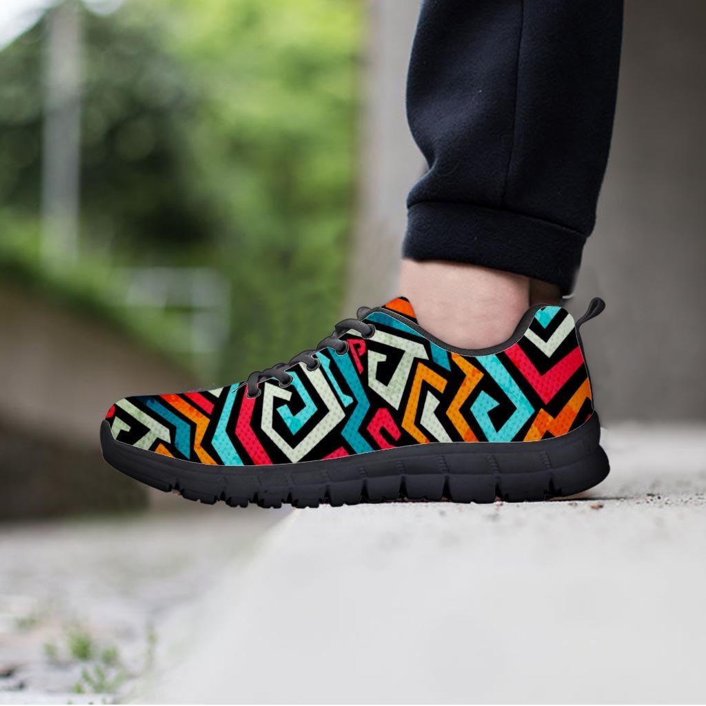 Geometric Graffiti Psychedelic Women's Sneakers-grizzshop