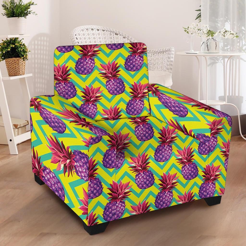 Geometric Hawaiian Pineapple Print Armchair Cover-grizzshop