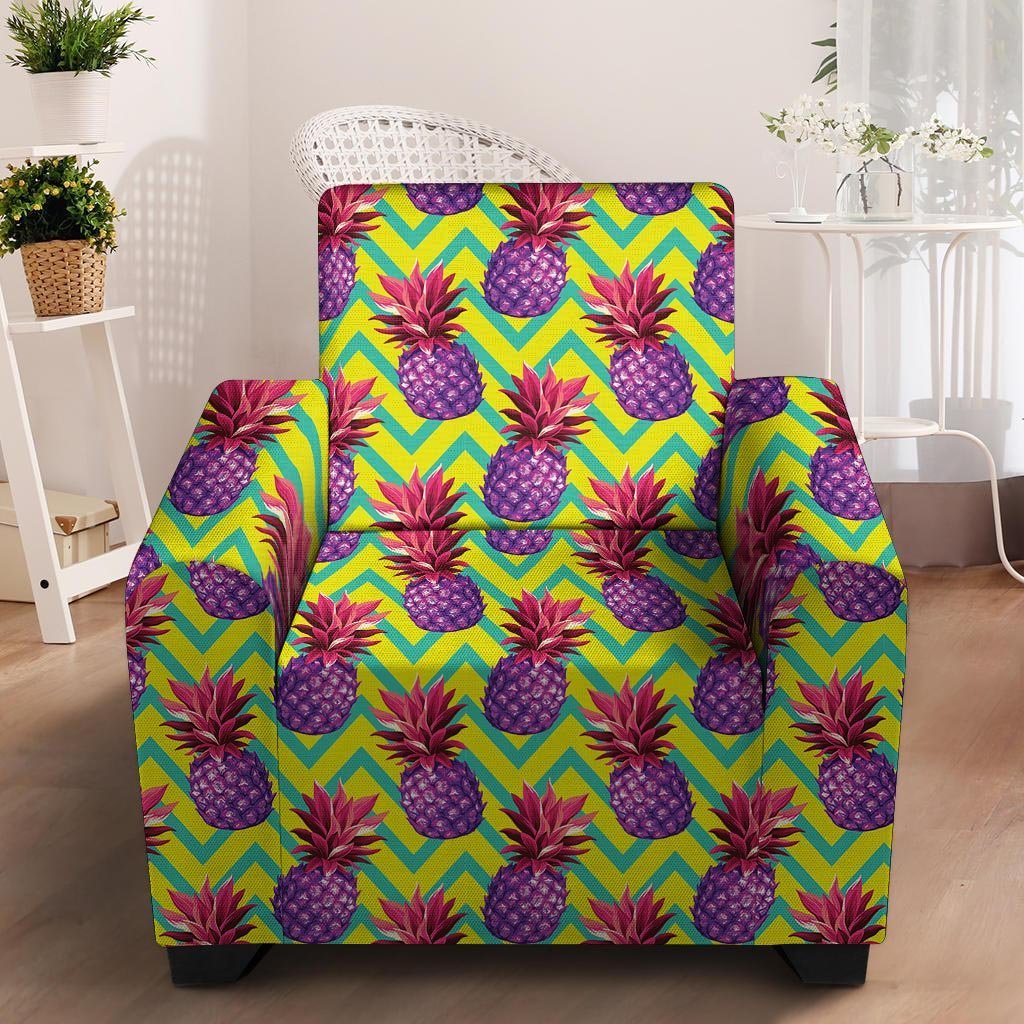 Geometric Hawaiian Pineapple Print Armchair Cover-grizzshop