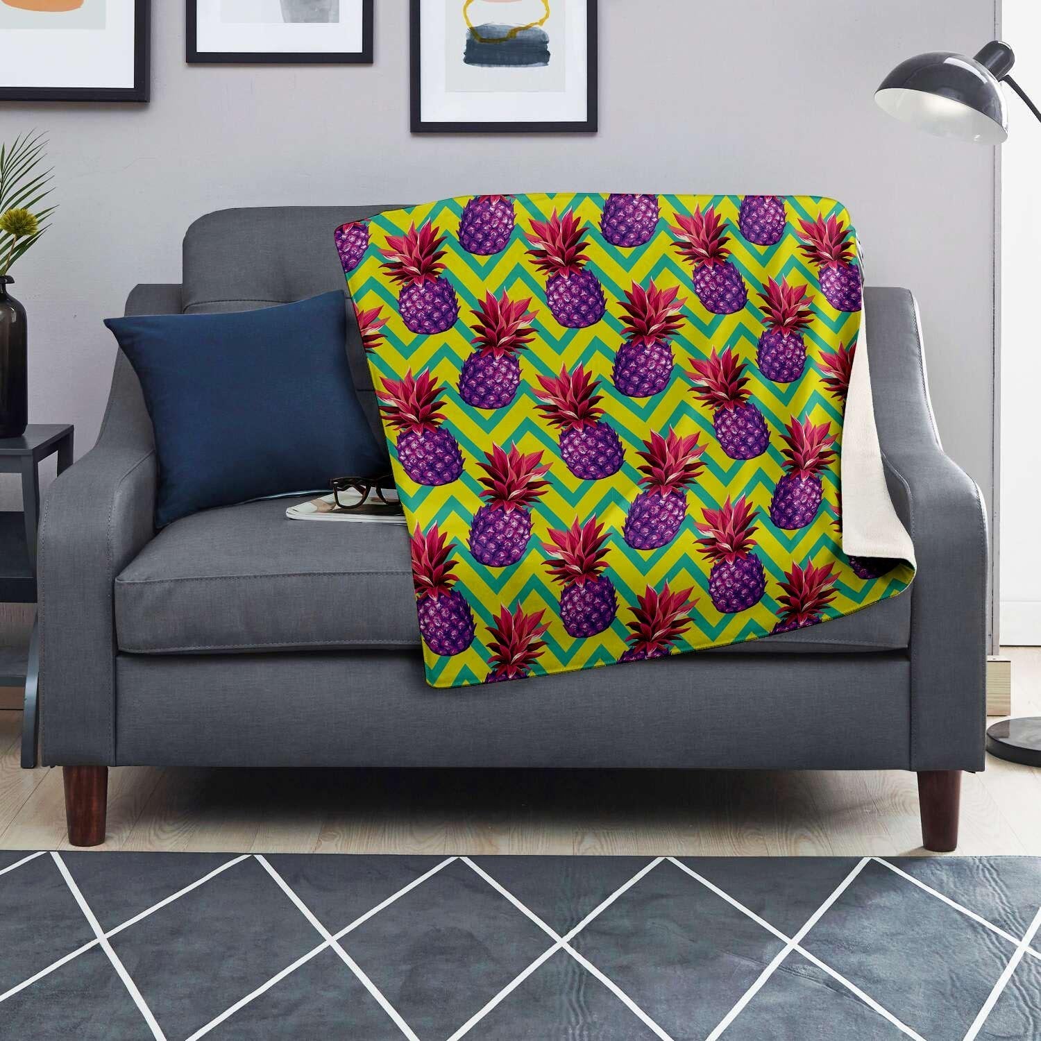 Geometric Hawaiian Pineapple Print Blanket-grizzshop