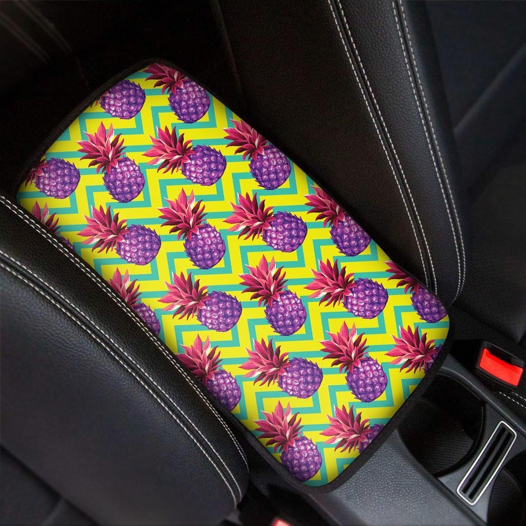 Geometric Hawaiian Pineapple Print Car Console Cover-grizzshop