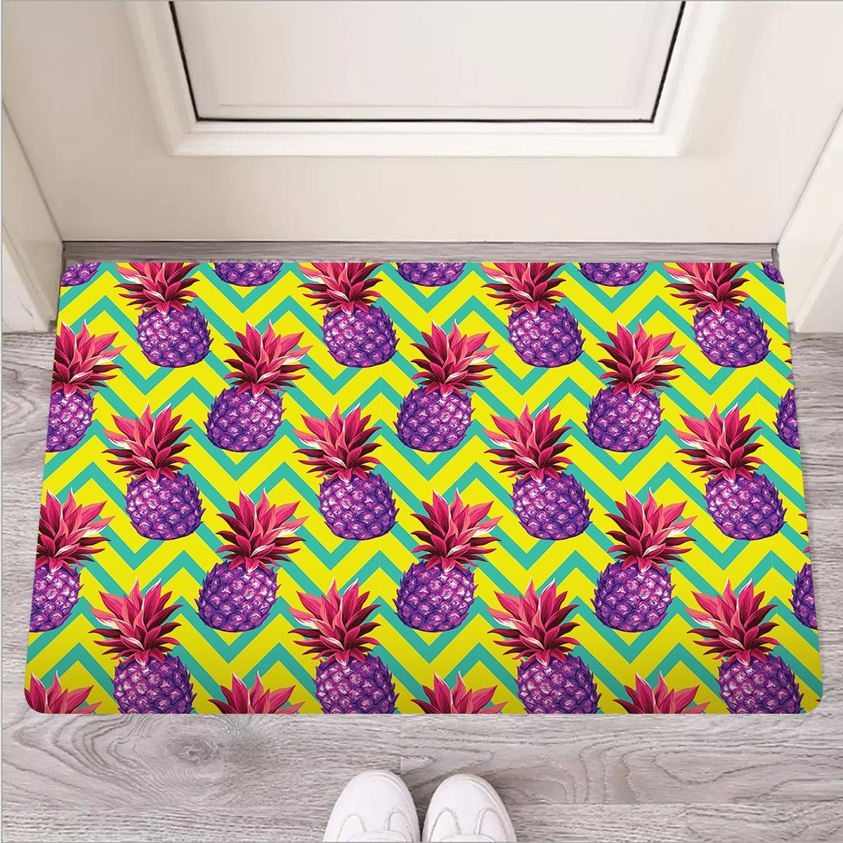 Geometric Hawaiian Pineapple Print Door Mat-grizzshop