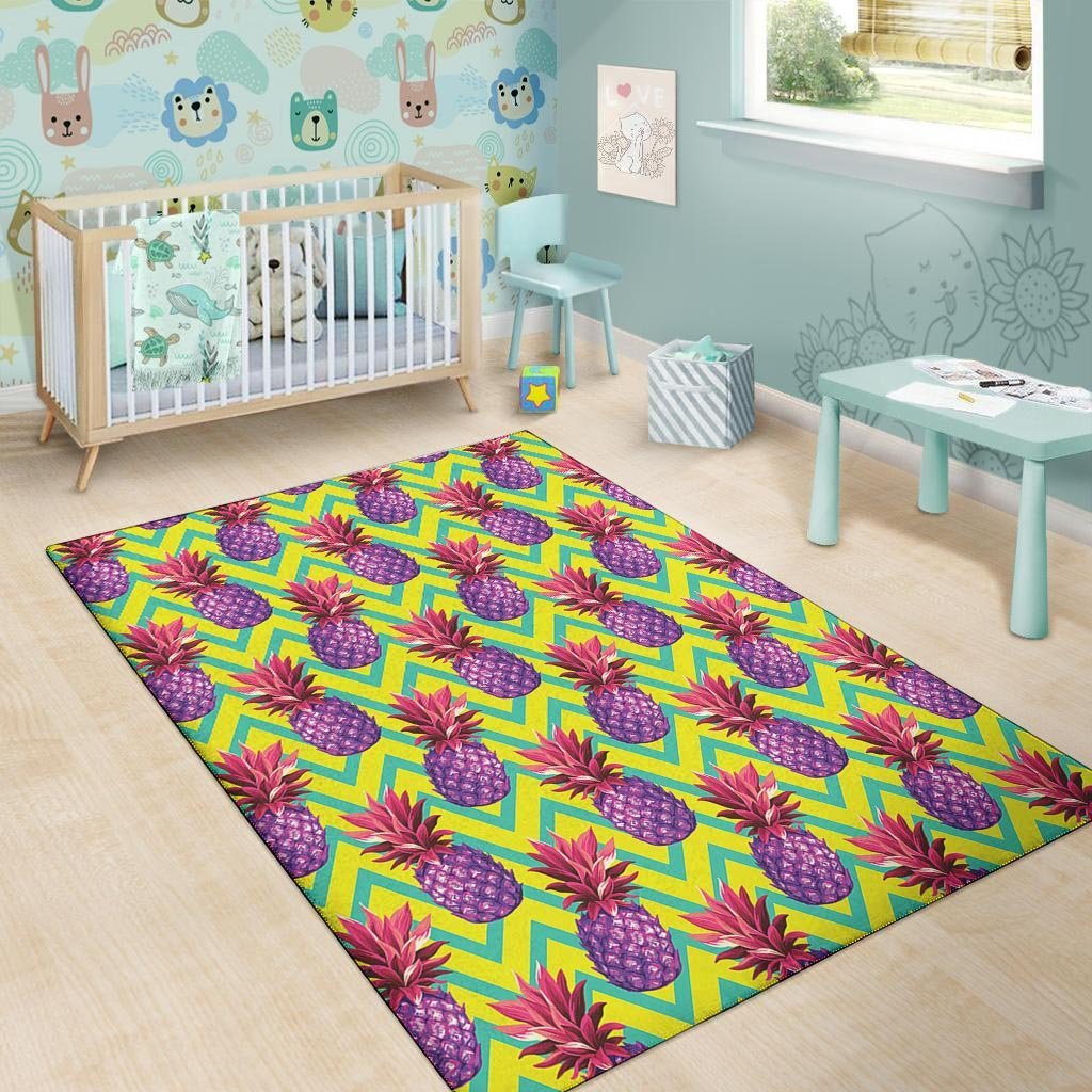 Geometric Hawaiian Pineapple Print Floor Mat-grizzshop