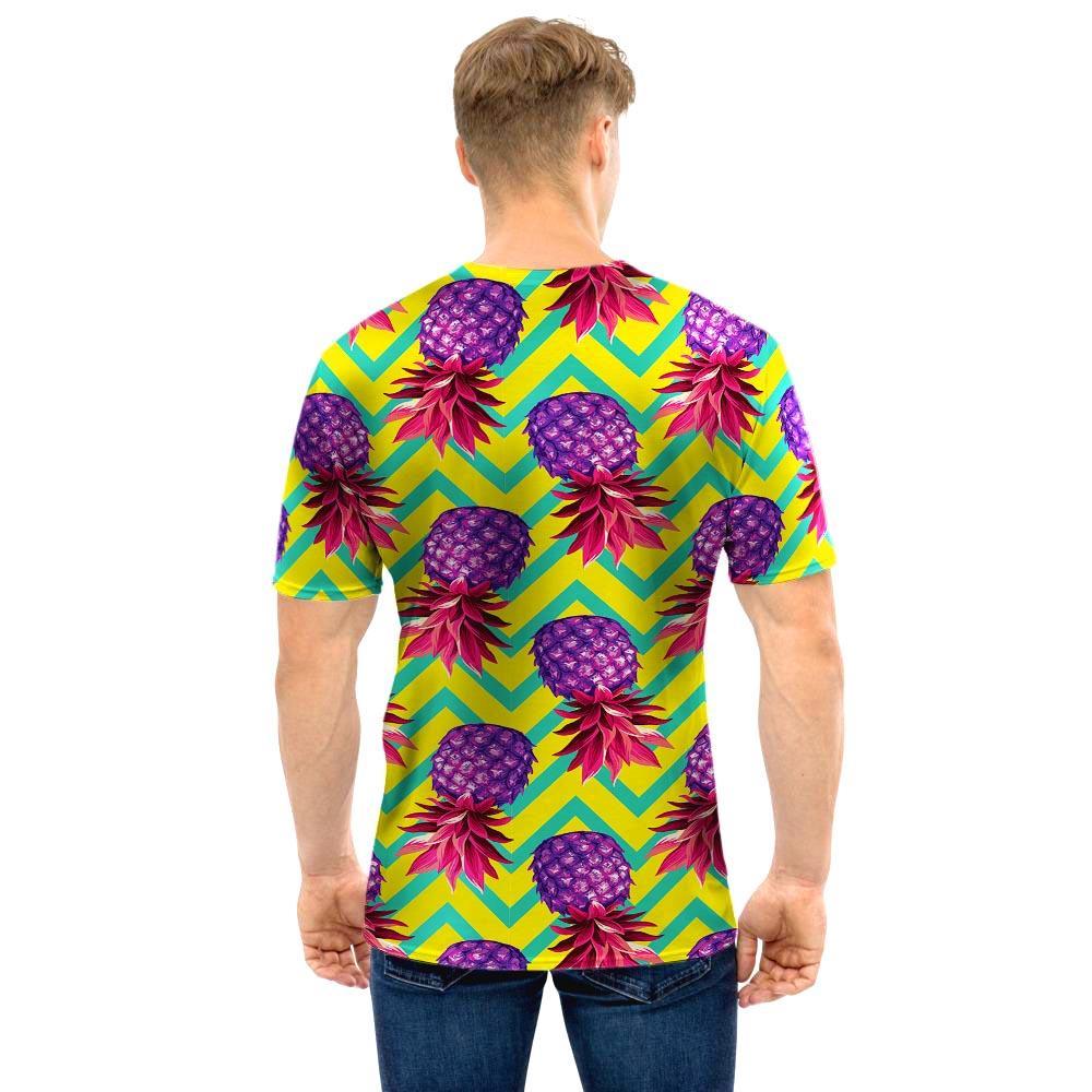 Geometric Hawaiian Pineapple Print Men T Shirt-grizzshop