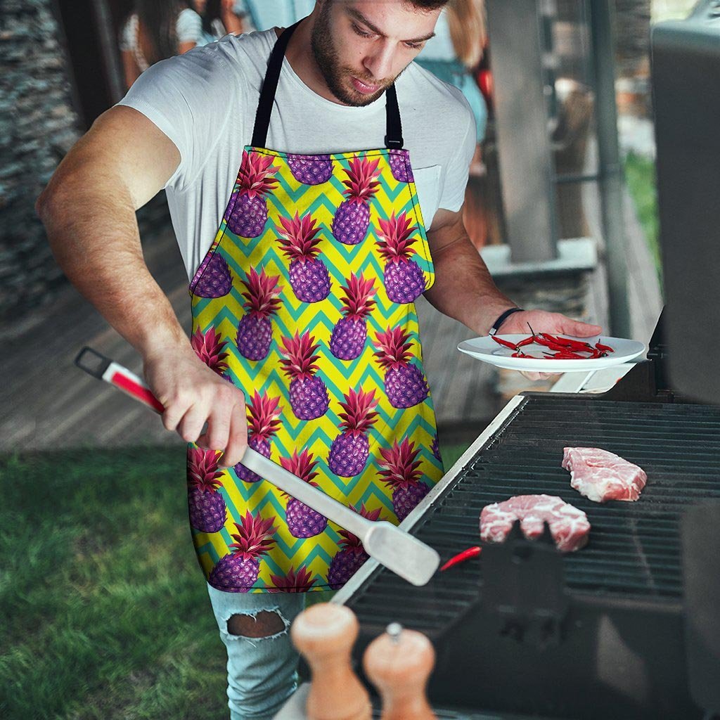 Geometric Hawaiian Pineapple Print Men's Apron-grizzshop