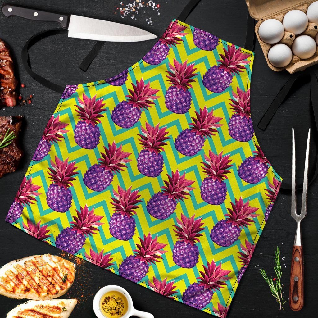 Geometric Hawaiian Pineapple Print Men's Apron-grizzshop