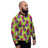 Geometric Hawaiian Pineapple Print Men's Bomber Jacket-grizzshop