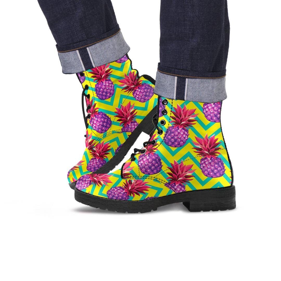 Geometric Hawaiian Pineapple Print Men's Boots-grizzshop