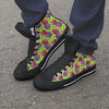 Geometric Hawaiian Pineapple Print Men's High Top Shoes-grizzshop