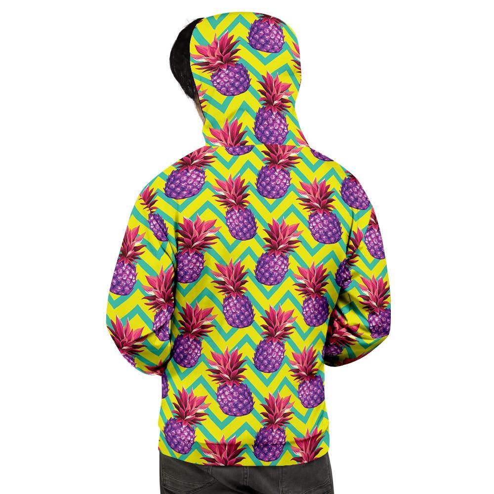 Geometric Hawaiian Pineapple Print Men's Hoodie-grizzshop