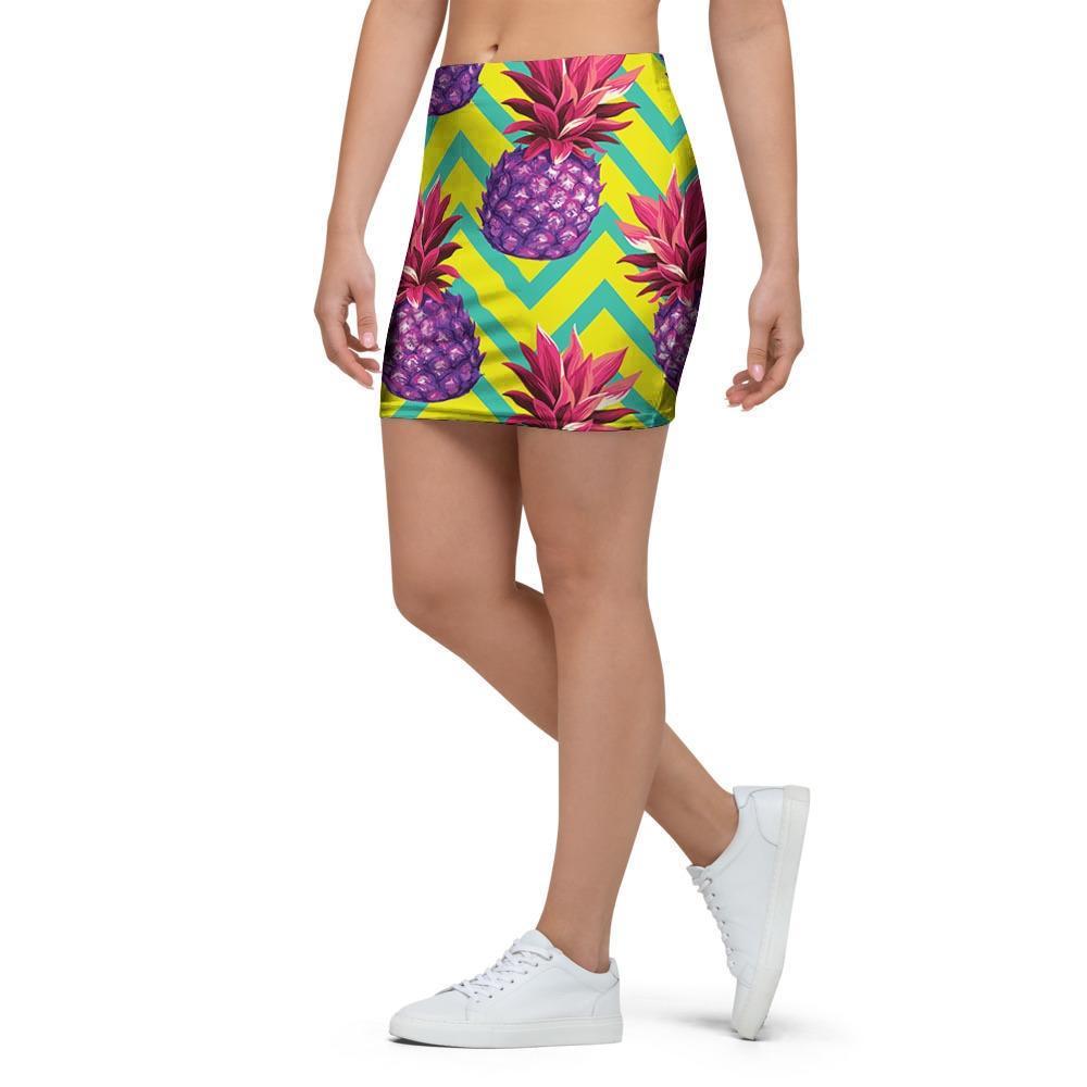 Geometric Hawaiian Pineapple Print Mini Skirt-grizzshop