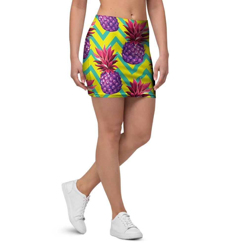 Geometric Hawaiian Pineapple Print Mini Skirt-grizzshop