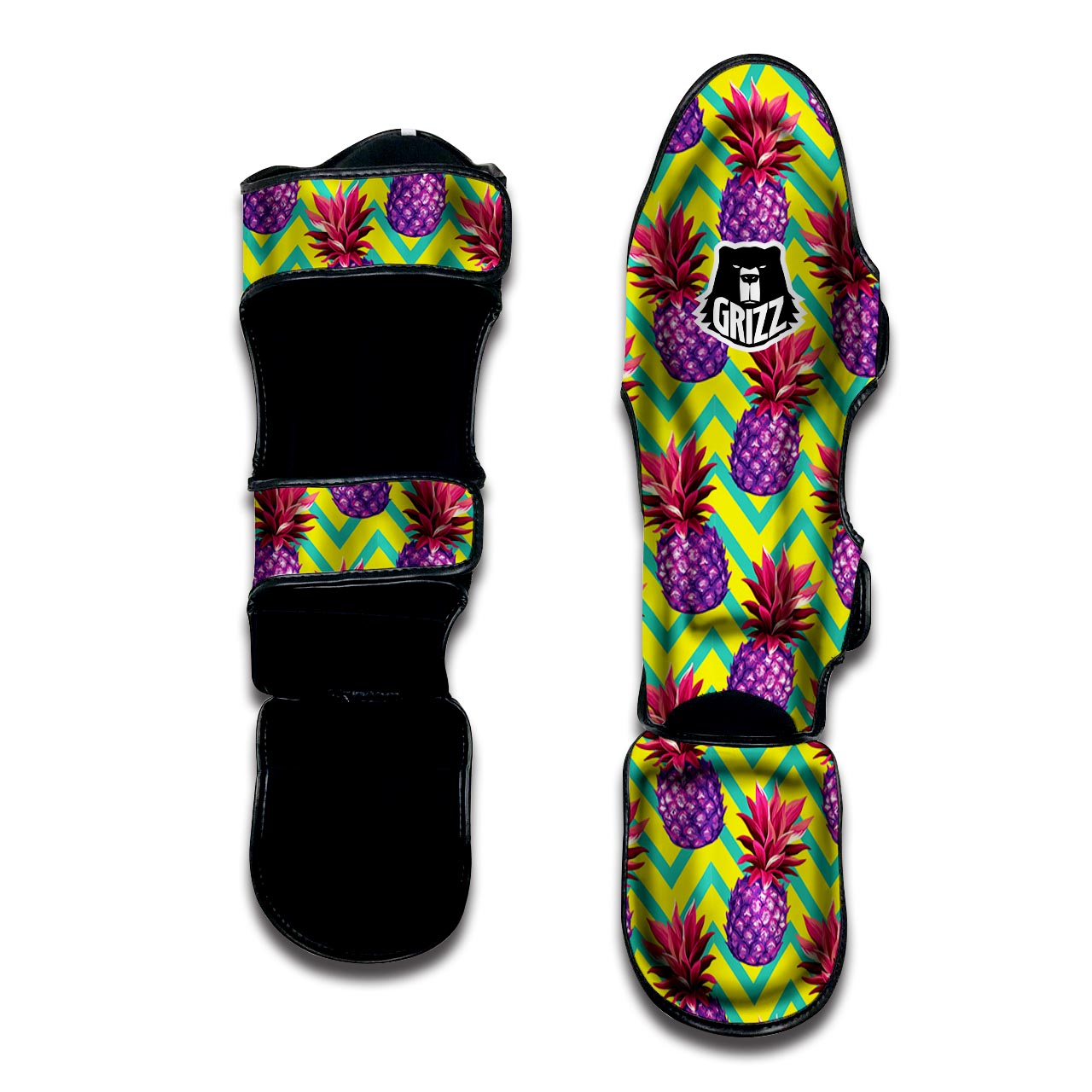 Geometric Hawaiian Pineapple Print Muay Thai Shin Guard-grizzshop