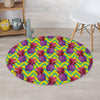 Geometric Hawaiian Pineapple Print Round Rug-grizzshop