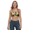 Geometric Hawaiian Pineapple Print Sports Bra-grizzshop