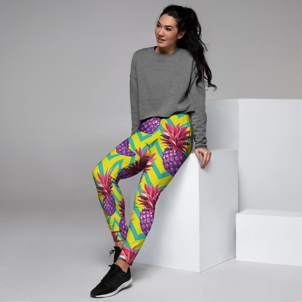 Geometric Hawaiian Pineapple Print Women's Joggers-grizzshop