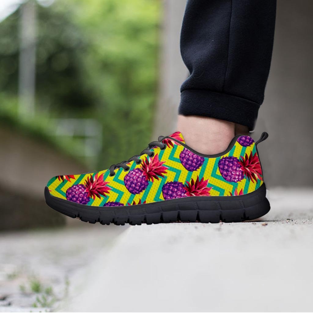 Geometric Hawaiian Pineapple Print Women's Sneakers-grizzshop