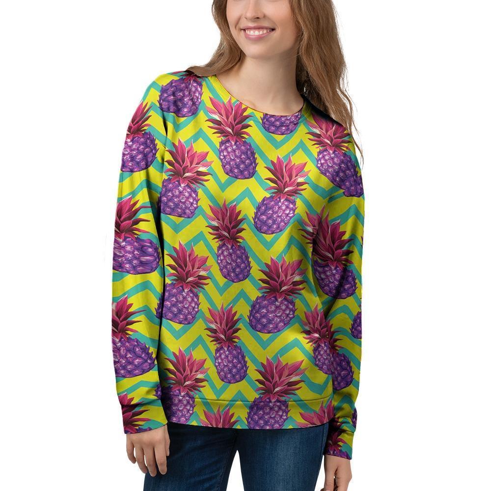 Geometric Hawaiian Pineapple Print Women's Sweatshirt-grizzshop