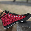 Geometric Heart Valentine's Day Print Pattern Black High Top Shoes-grizzshop