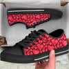 Geometric Heart Valentine's Day Print Pattern Black Low Top Shoes-grizzshop