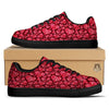 Geometric Heart Valentine's Day Print Pattern Black Low Top Sneakers-grizzshop