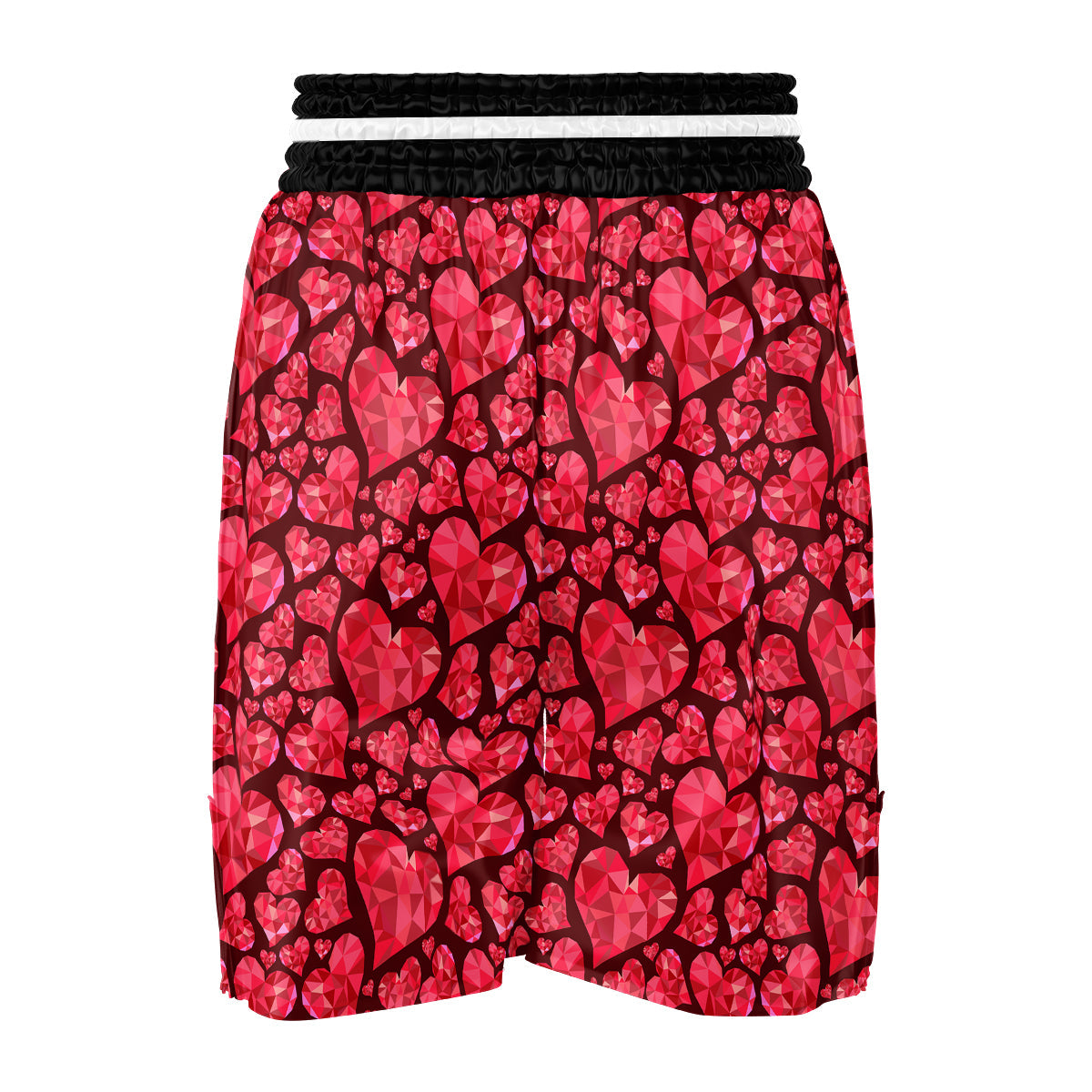 Geometric Heart Valentine's Day Print Pattern Boxing Shorts-grizzshop