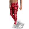 Geometric Heart Valentine's Day Print Pattern Men's Leggings-grizzshop