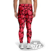 Geometric Heart Valentine's Day Print Pattern Men's Leggings-grizzshop