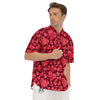 Geometric Heart Valentine's Day Print Pattern Men's Short Sleeve Shirts-grizzshop