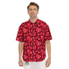 Geometric Heart Valentine's Day Print Pattern Men's Short Sleeve Shirts-grizzshop