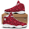 Geometric Heart Valentine's Day Print Pattern White Basketball Shoes-grizzshop