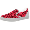 Geometric Heart Valentine's Day Print Pattern White Slip On Shoes-grizzshop