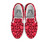 Geometric Heart Valentine's Day Print Pattern White Slip On Shoes-grizzshop