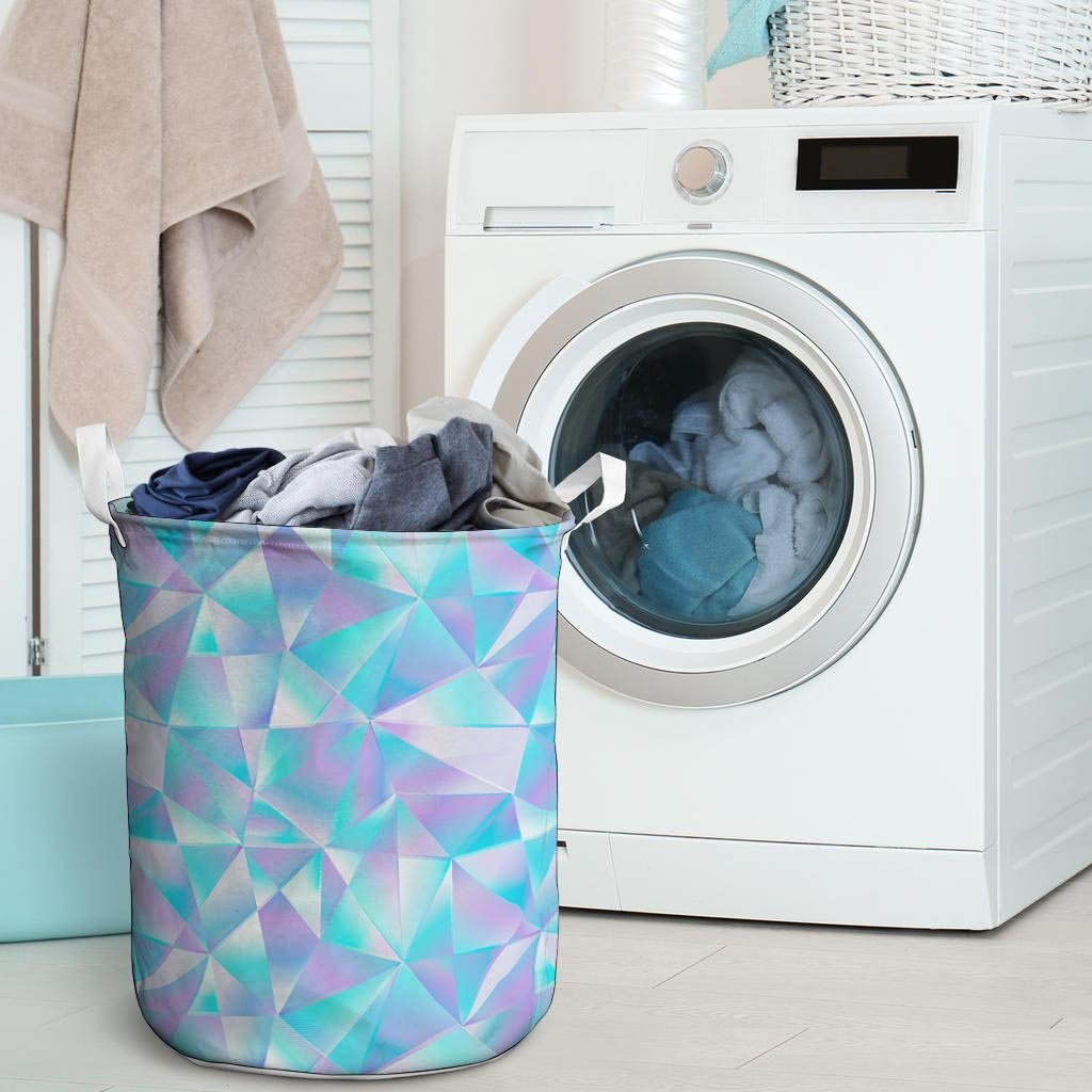 Geometric Holographic Laundry Basket-grizzshop