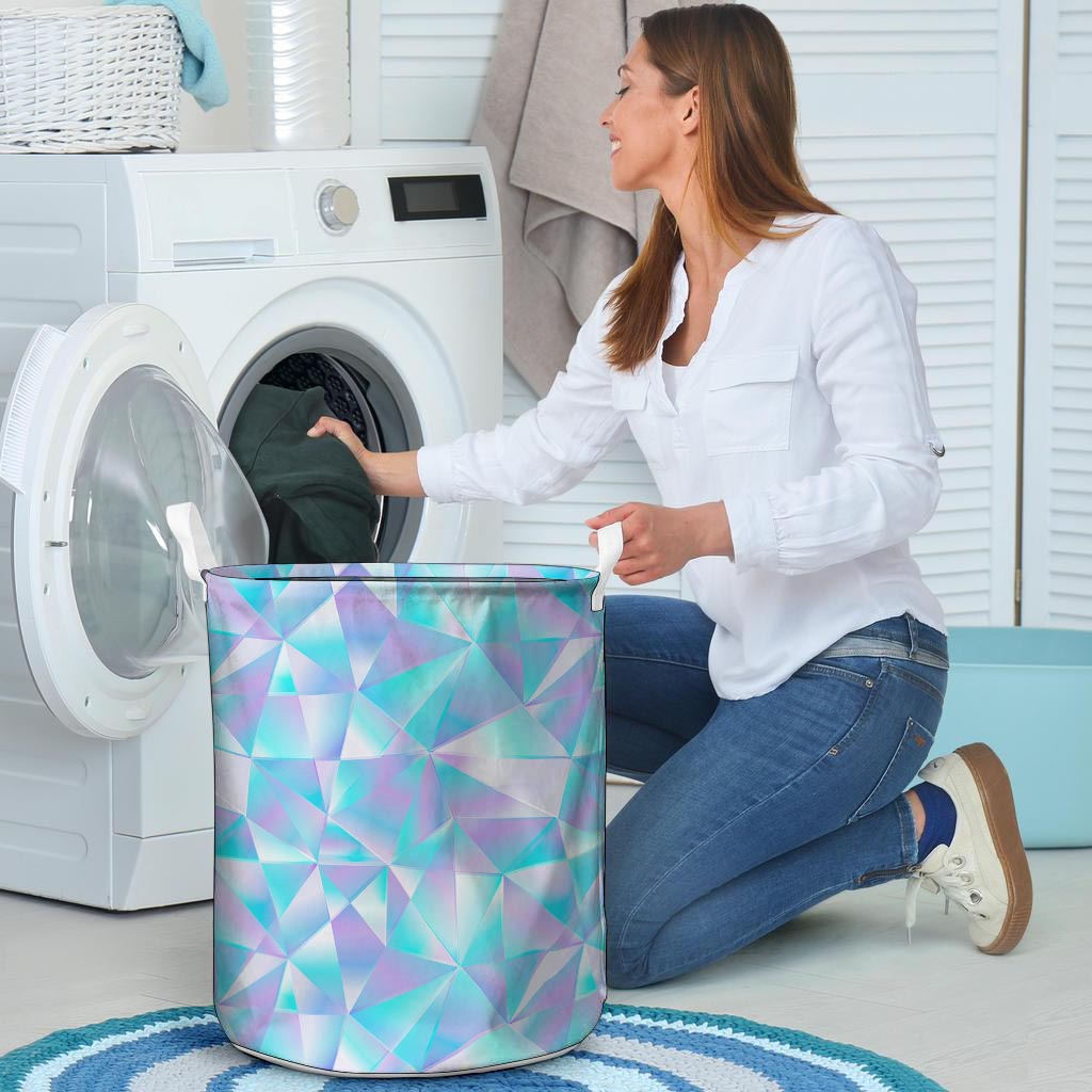 Geometric Holographic Laundry Basket-grizzshop